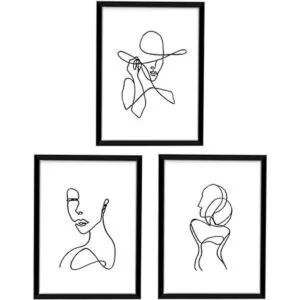 ArtbyHannah Juego de 3 arte de pared enmarcado negro de 11_1