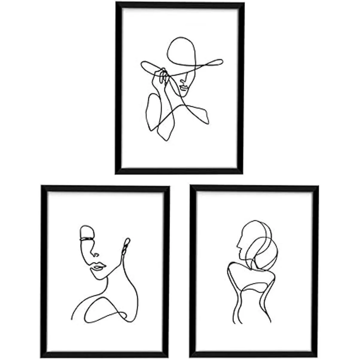 ArtbyHannah Juego de 3 arte de pared enmarcado negro de 11_1