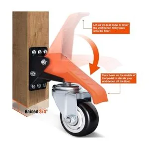 Ronlap Kit de ruedas para banco de trabajo de 880 libras