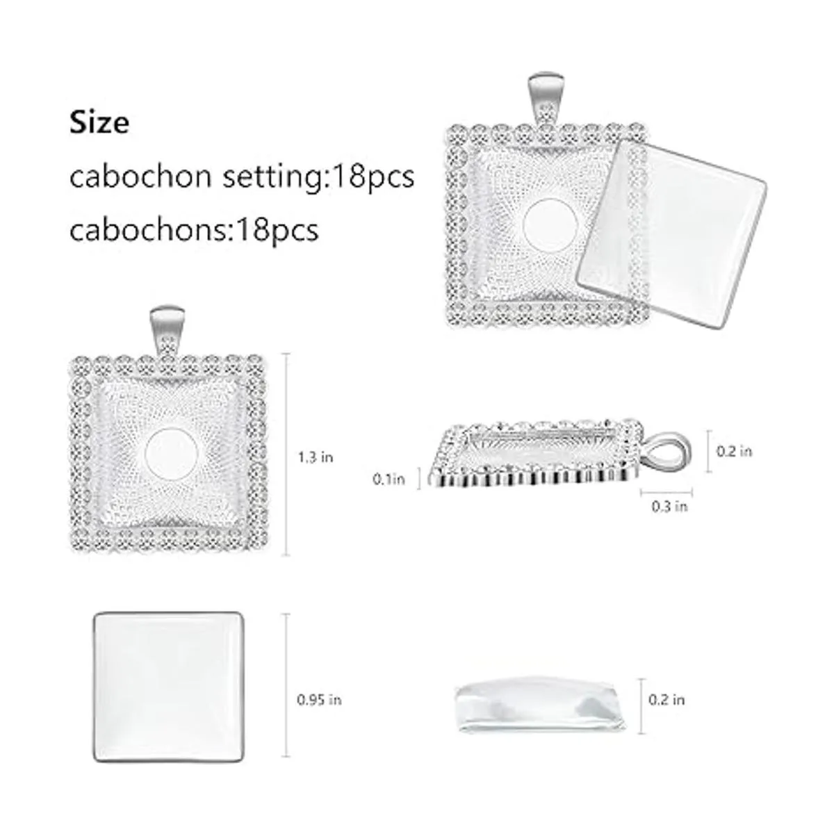 Juego de 36 bandejas para colgantes incluyendo 18 piezas