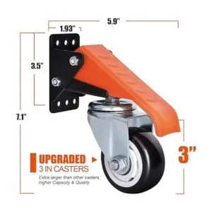 Ronlap Kit de ruedas para banco de trabajo de 880 libras