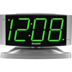 Sharp Reloj despertador digital con base giratoria