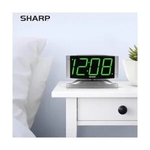 Sharp Reloj despertador digital con base giratoria
