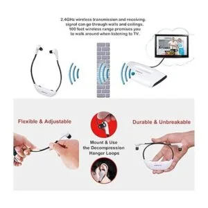 SIMOLIO Auriculares inalámbricos de TV de larga distancia_6