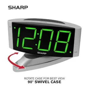 Sharp Reloj despertador digital con base giratoria