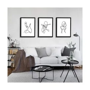 ArtbyHannah Juego de 3 arte de pared enmarcado negro de 11_2