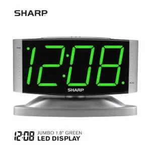 Sharp Reloj despertador digital con base giratoria