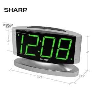 Sharp Reloj despertador digital con base giratoria
