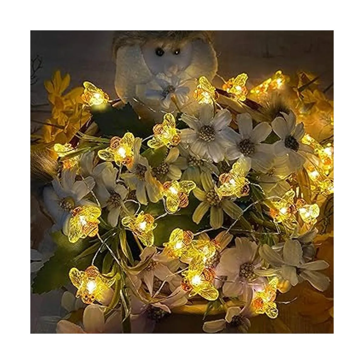 Guirnalda de luces de hadas de abeja 40 luces LED