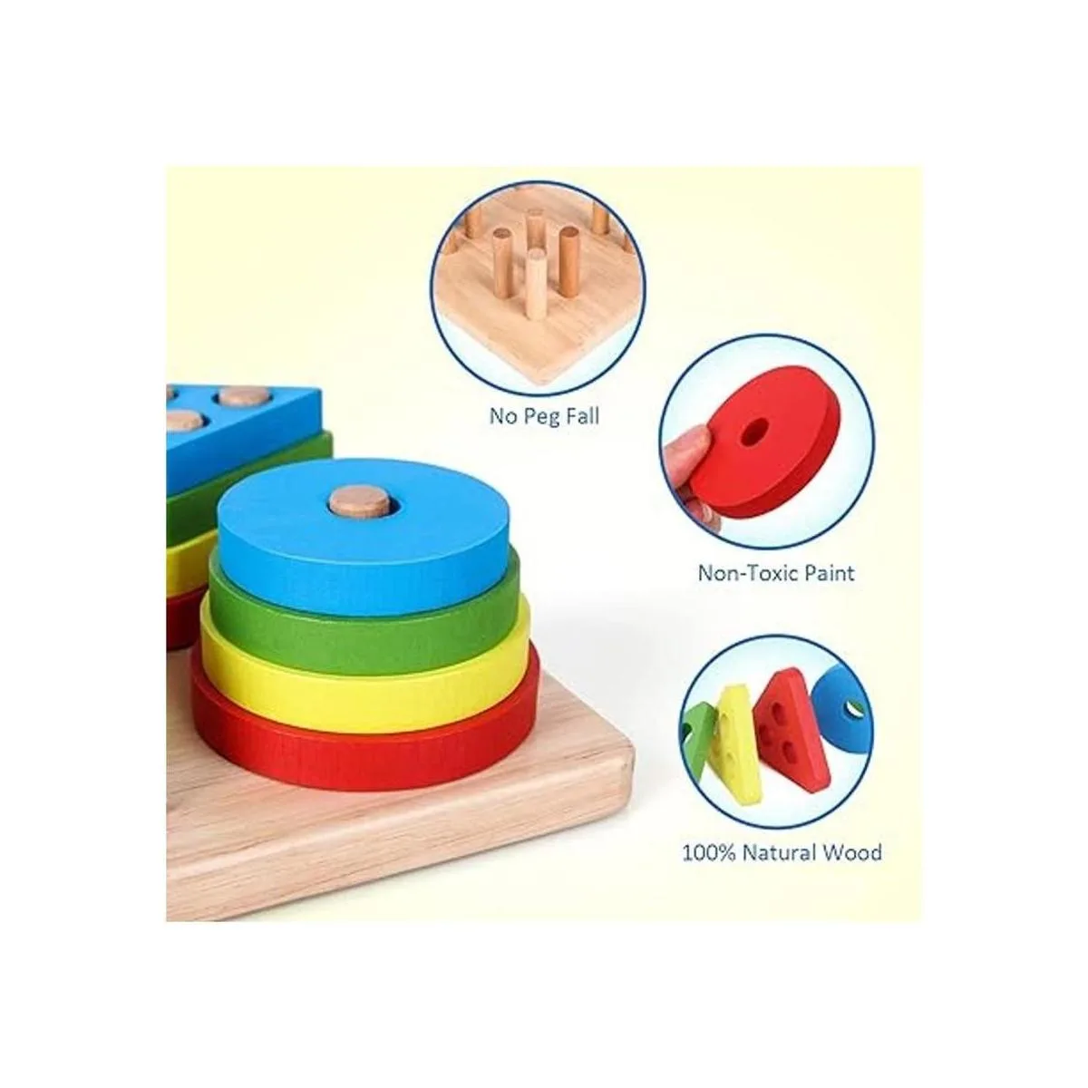 Coogam Juguetes Montessori apilables de madera bloques de_6