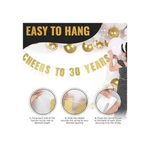 Prazoli Bandera de 30 cumpleaños Saludos a 30 años_3