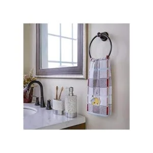 SKL Home Harvest Pumpkins Toalla de mano a cuadros_5