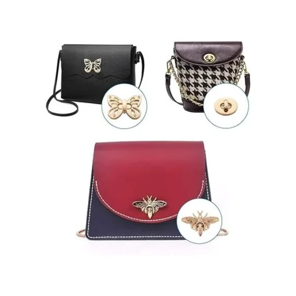Craftdady 6 juegos de bolsos de mano con bloqueo de giro y_5