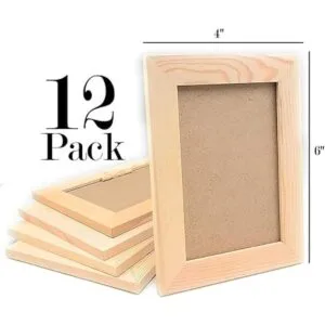 Paquete de 12 marcos de fotos de madera maciza sin_5