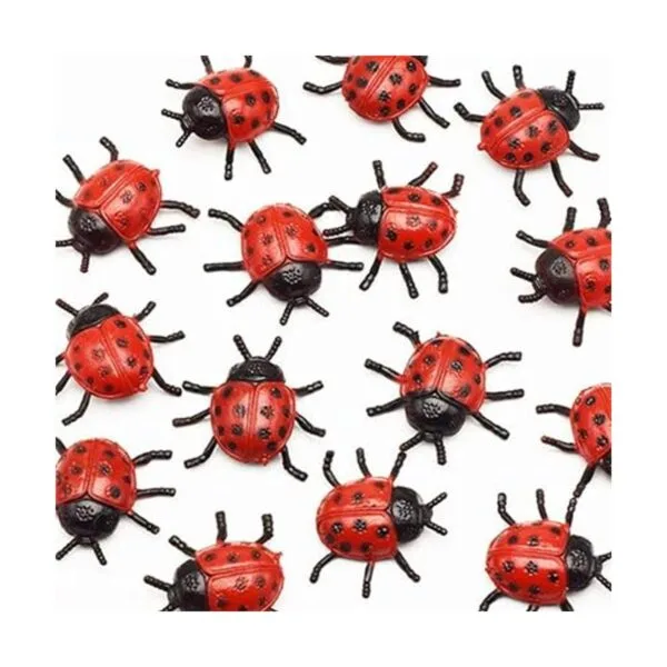 TOYANDONA 25 piezas de juguetes de mariquita falsa de