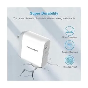 Cargador de pared USB C PowerLot de 68 W 2 puertos GaN PD_4