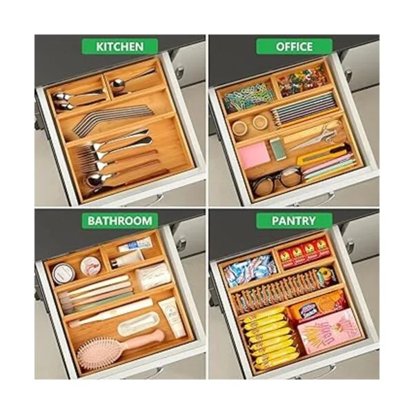MaxGear Organizador de cajones 100 bambú 6 unidades_6