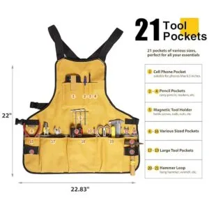 Briteree Delantal de herramientas de trabajo para hombres