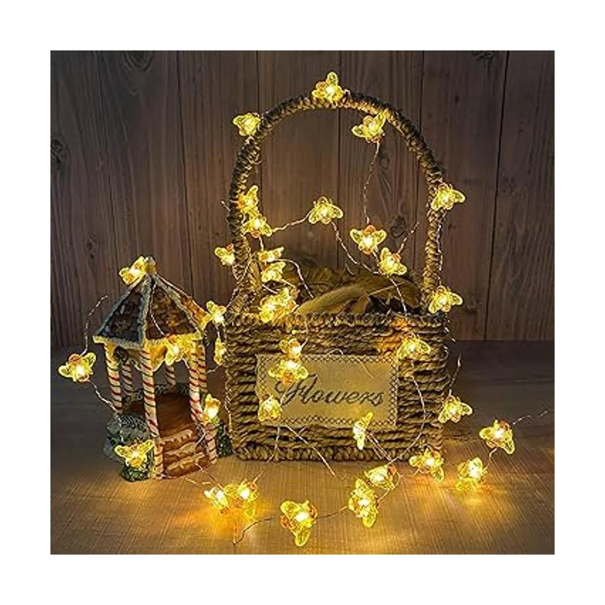 Guirnalda de luces de hadas de abeja 40 luces LED