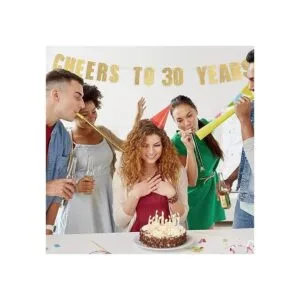 Prazoli Bandera de 30 cumpleaños Saludos a 30 años_2