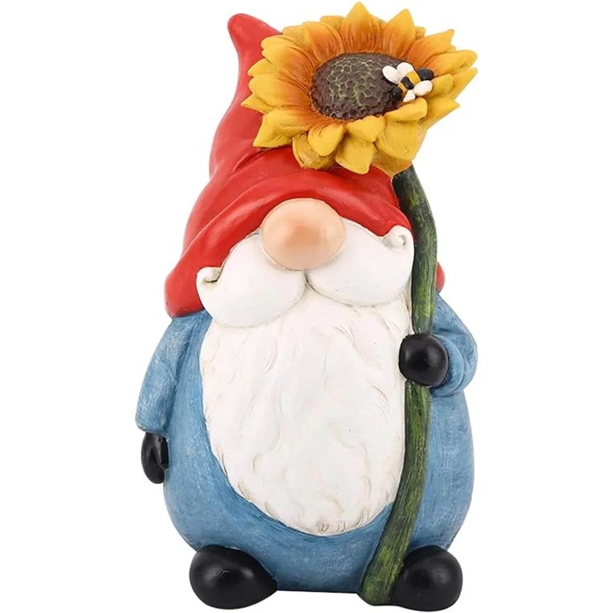 TZSSP estatua de gnomo de jardín al aire libre con girasol