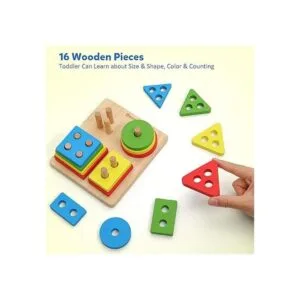 Coogam Juguetes Montessori apilables de madera bloques de_2
