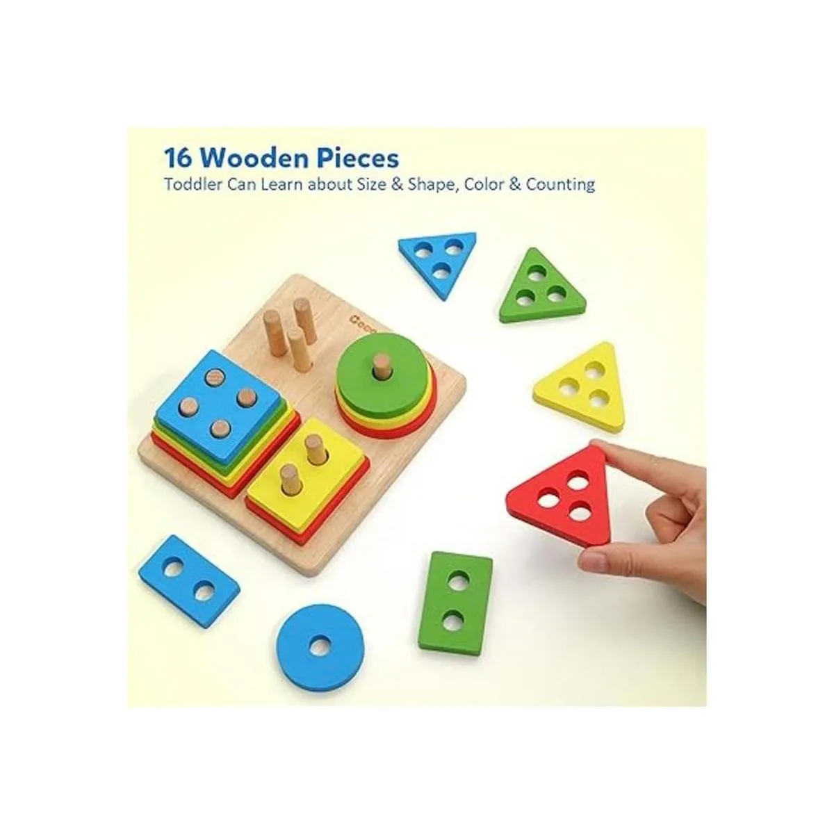 Coogam Juguetes Montessori apilables de madera bloques de_2