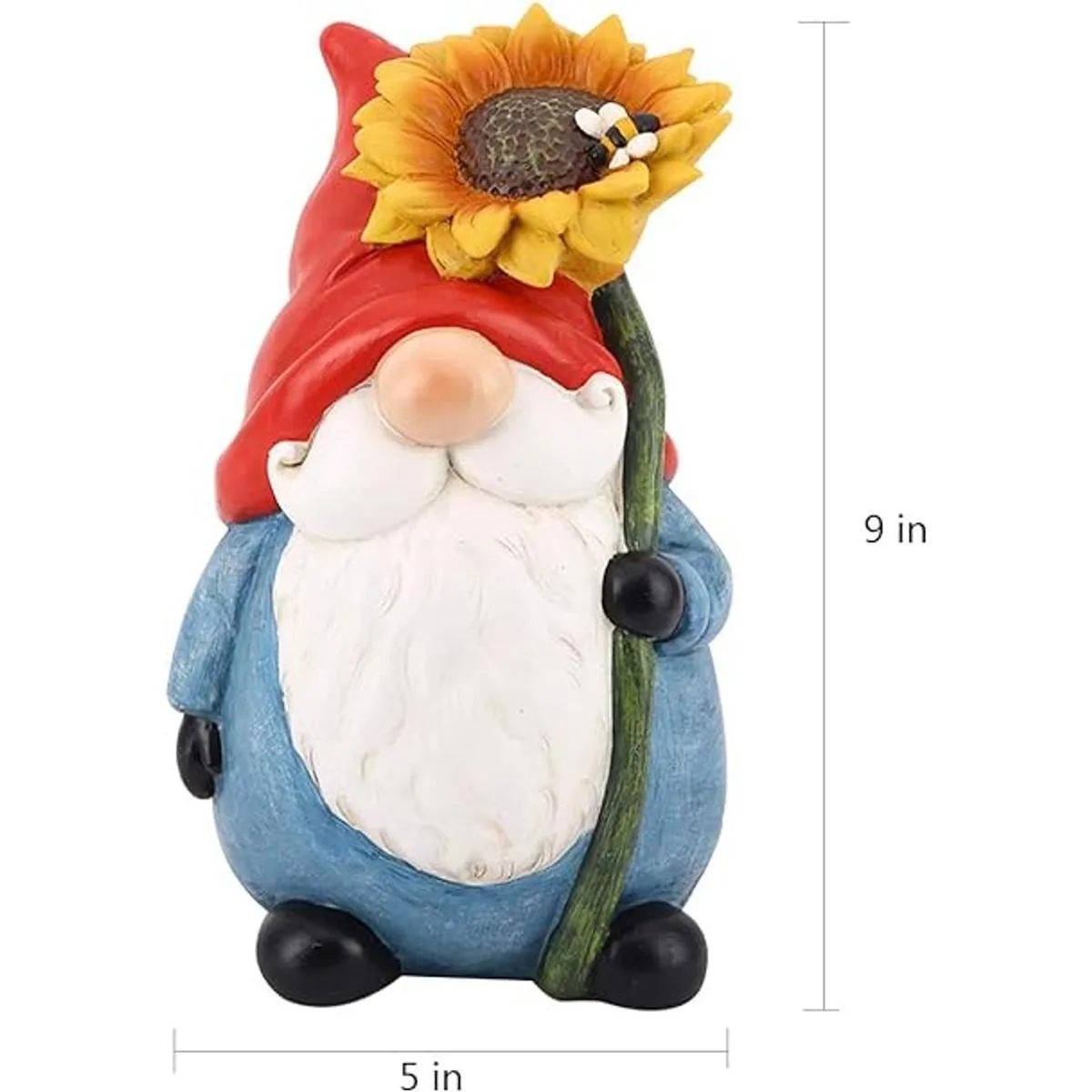 TZSSP estatua de gnomo de jardín al aire libre con girasol