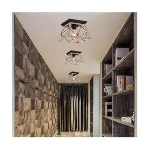 Lámpara de techo rústica empotrable QS vintage para_3