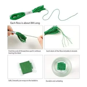 Pllieay 24 madejas de hilo de bordado degradado verde