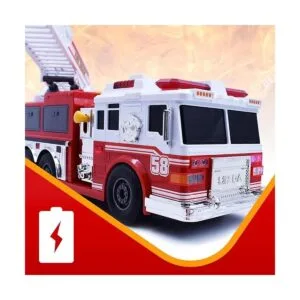 Camión de bomberos motorizado con luces sonido de sirena_6