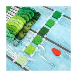 Pllieay 24 madejas de hilo de bordado degradado verde