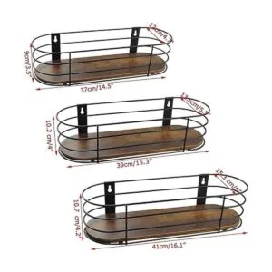 Calenzana Juego de 3 estantes flotantes ovalados de pared_2