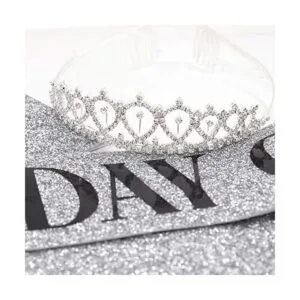 Kit de tiara con marco y diamantes de imitación de_4