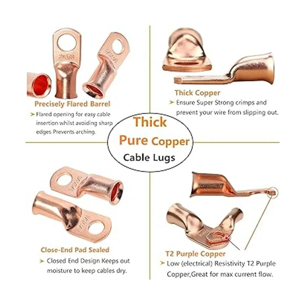 SVAAR 68 terminales de terminal de alambre de cobre AWG_4