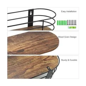 Calenzana Juego de 3 estantes flotantes ovalados de pared_3