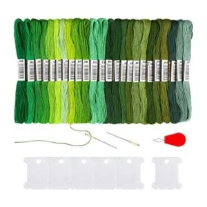 Pllieay 24 madejas de hilo de bordado degradado verde