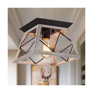 Lámpara de techo rústica empotrable QS vintage para_1