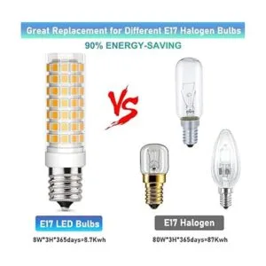 Bombilla LED E17 regulable de 8 W de consumo equivalente a