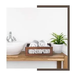 NAGAWOOD Juego de 2 cestas de madera para encimera para