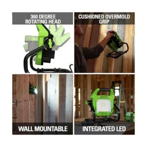 Greenworks Luz de trabajo LED de 2000 lúmenes de 40 V_5