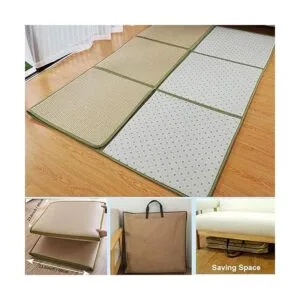 MYOYAY Tapete japonés de ratán de 71 x 71 pulgadas de