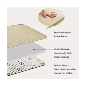 MYOYAY Tapete japonés de ratán de 71 x 71 pulgadas de