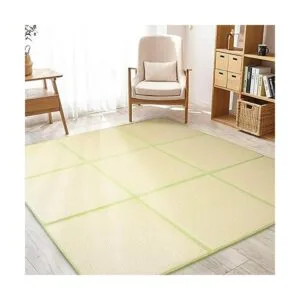 MYOYAY Tapete japonés de ratán de 71 x 71 pulgadas de