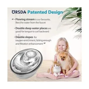 ORSDA Fuente de agua de acero inoxidable para gatos_2