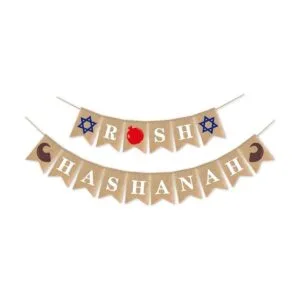 Guirnalda decorativa de arpillera con diseño de Rosh_1