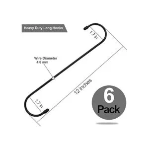 ESFUN Paquete de 6 ganchos extra grandes en S de 12_2