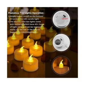 ANZOME Luces de té sin llama con 30 paquetes de bolsas_3