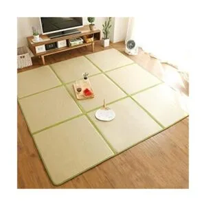 MYOYAY Tapete japonés de ratán de 71 x 71 pulgadas de