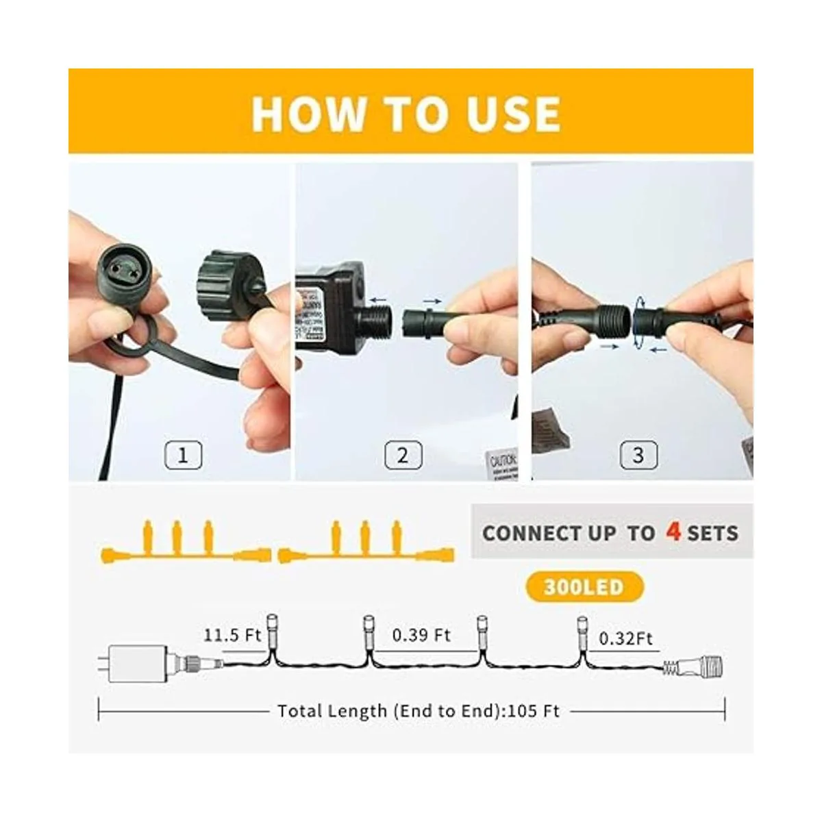 Chuya 300 luces LED de árbol de Navidad que cambian de_3